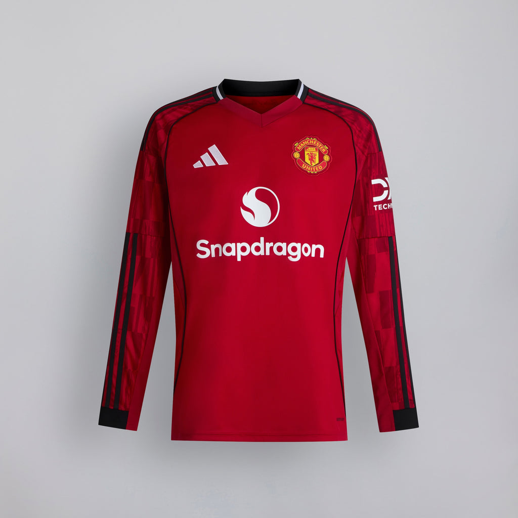 Manchester United 25/26 Home Long Sleeve Jersey — Fan Edition